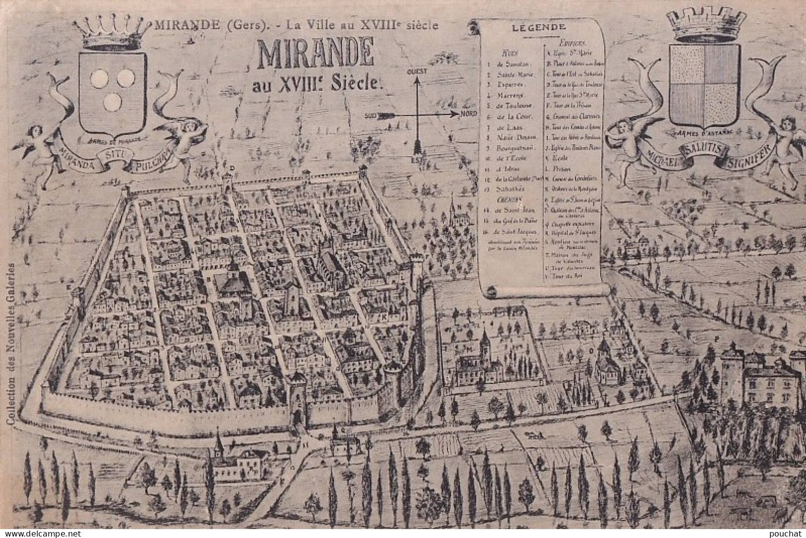 B12-32) MIRANDE - GERS - PLAN DE  LA VILLE AU XVIII EME SIECLE  -  ( 2 SCANS ) - Mirande