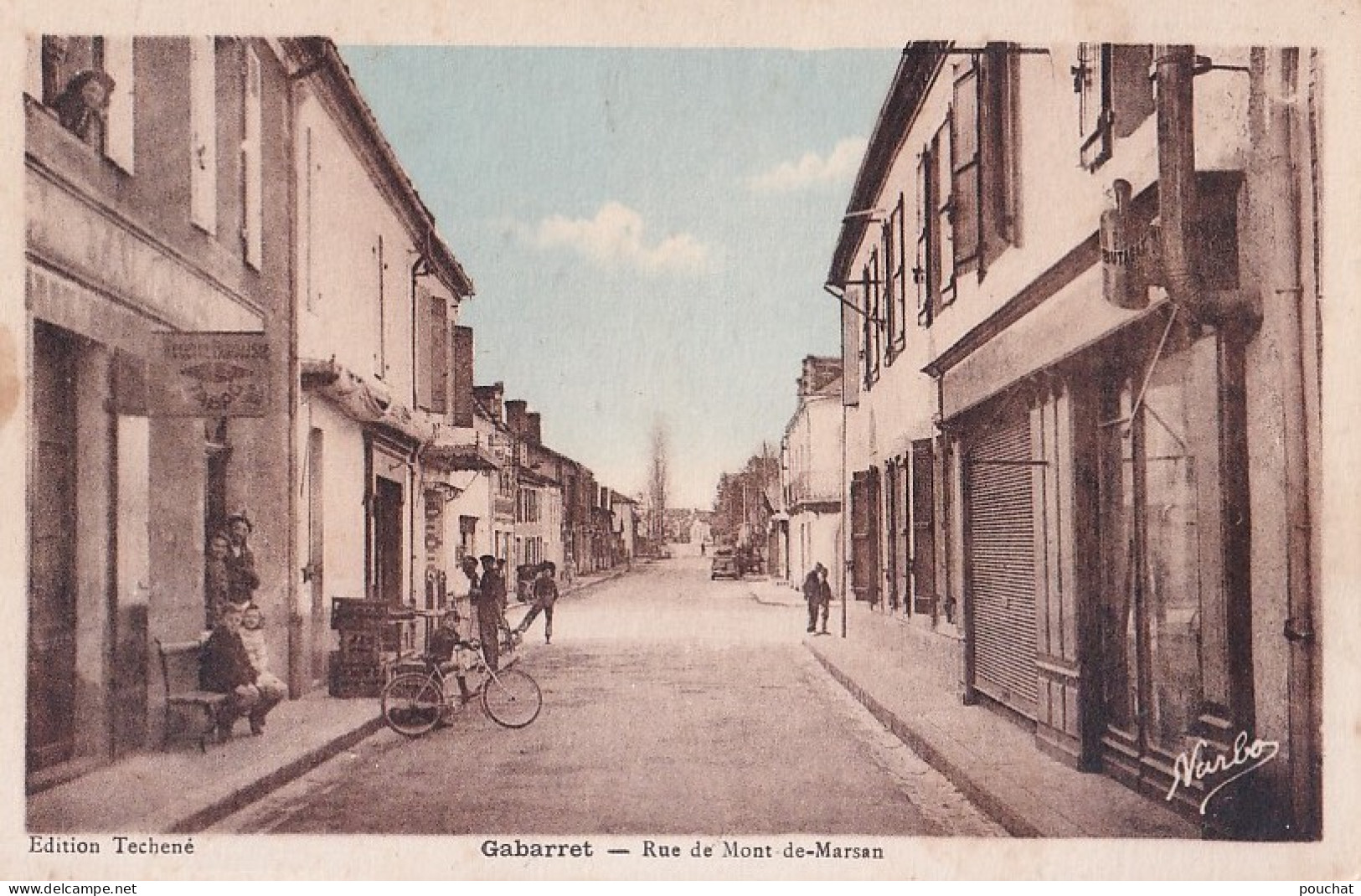 B14-40) GABARRET - LANDES - RUE DE MONT DE MARSAN - ANIMATION - COMMERCES - HABITANTS - ( 2 SCANS ) - Gabarret