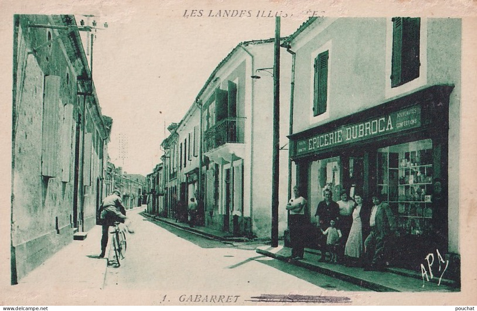 B16-40) GABARRET - RUE DE LA POSTE - EPICERIE DUBROCA - ANIMATION - HABITANTS - ( 2 SCANS ) - Gabarret