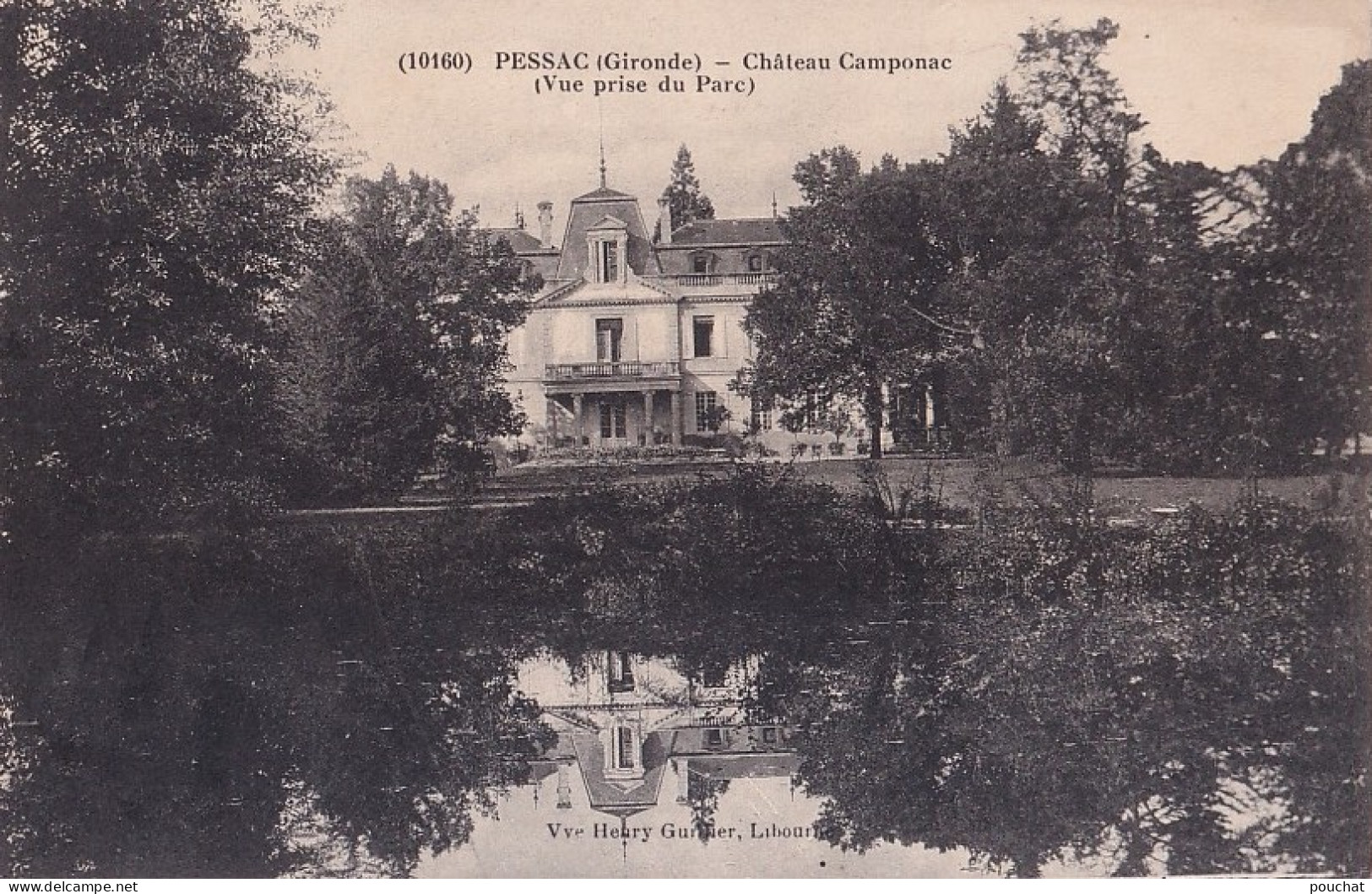 B20-33) PESSAC - GIRONDE - CHATEAU CAMPONAC - VUE PRISE DU PARC -  EN 1917 - ( 2 SCANS ) - Pessac