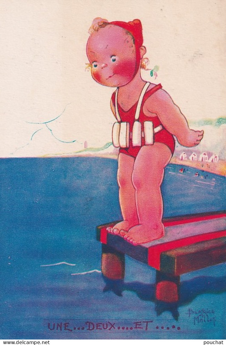 B22- ILLUSTRATEUR BEATRICE MALLET ENFANT EN MAILLOT DE BAIN " UNE...DEUX....ET... - COMITE NATIONAL DE L'ENFANCE   - Mallet, B.