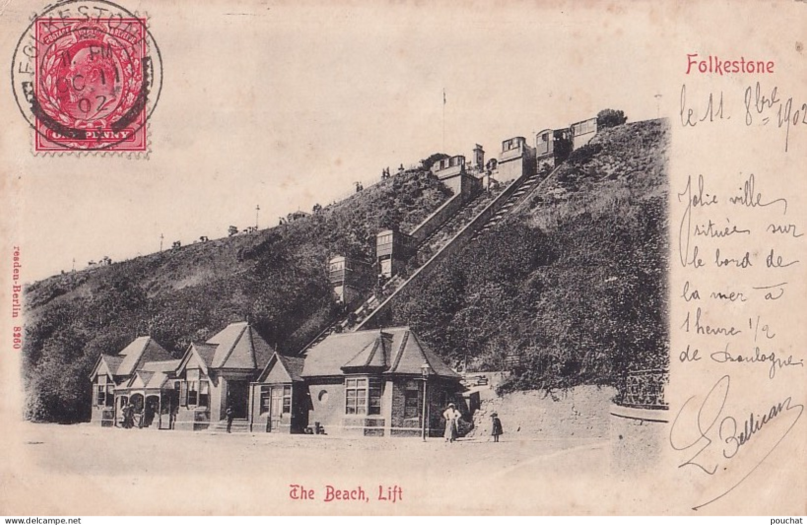 B24- FOLKESTONE – THE  BEACH - LIFT   - EN  1902 - Folkestone