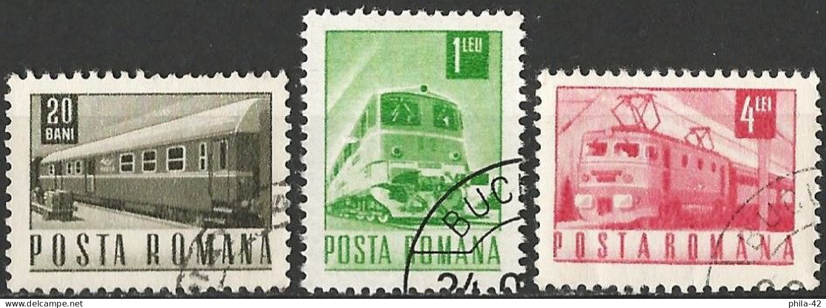 Romania 1968 - Mi 2641, 45 & 56 - YT 2347, 53 & 64 ( Railway ) - Treinen