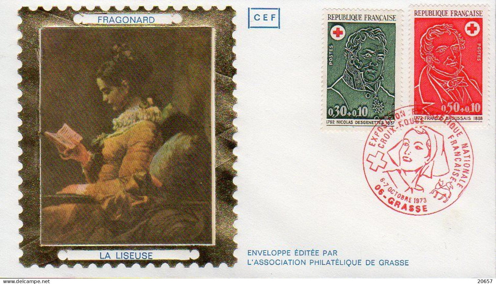 France 1735/36 Enveloppe Commémorative Croix-Rouge, Exposition Philatélique, Fragonard, Peinture - Red Cross