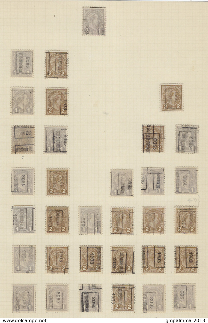 LUXEMBOURG ACCUMULATION PREO + 600 Timbres  , état + Detail Voir 11 Scans  !   LOT 185 - Preobliterati