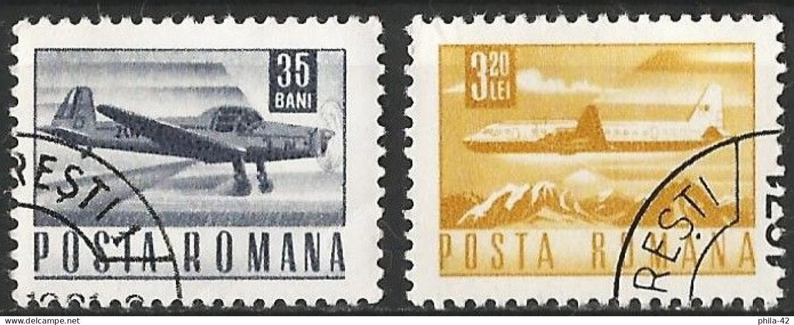 Romania 1968 - Mi 2642 & 54 - YT 2348 & 62 ( Airplanes ) - Vliegtuigen