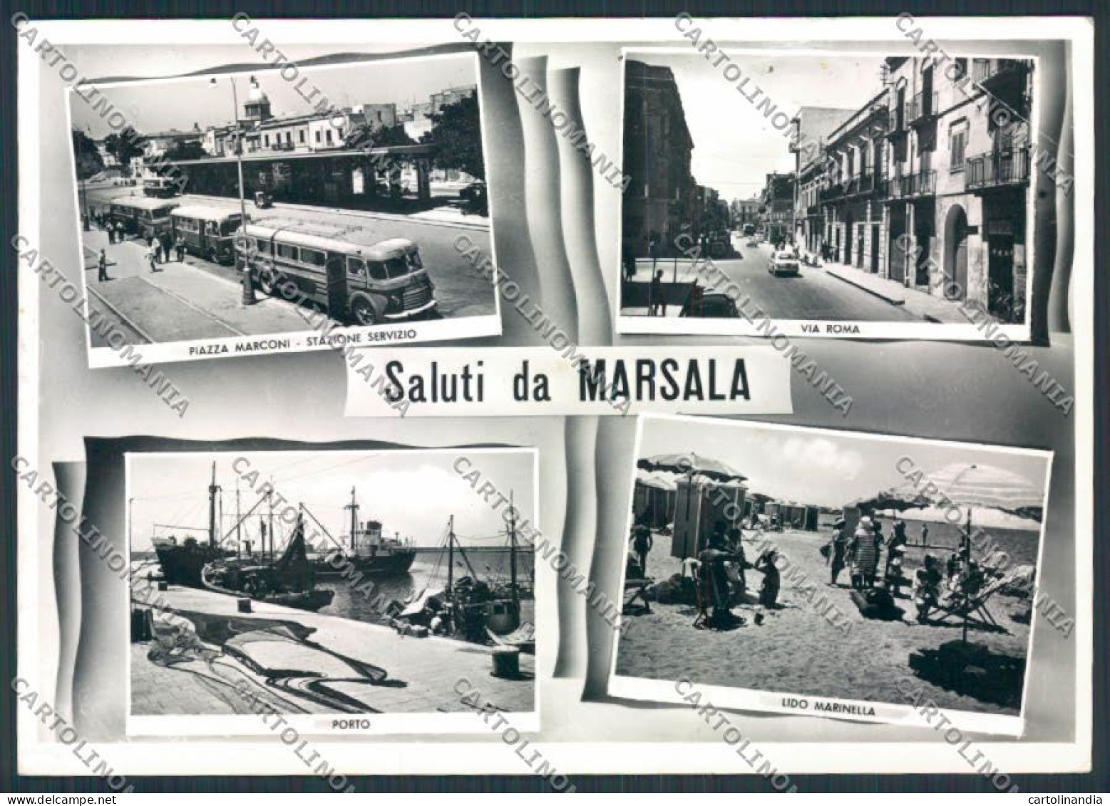 Trapani Marsala Corriera PIEGA Foto FG Cartolina MV6857 - Trapani