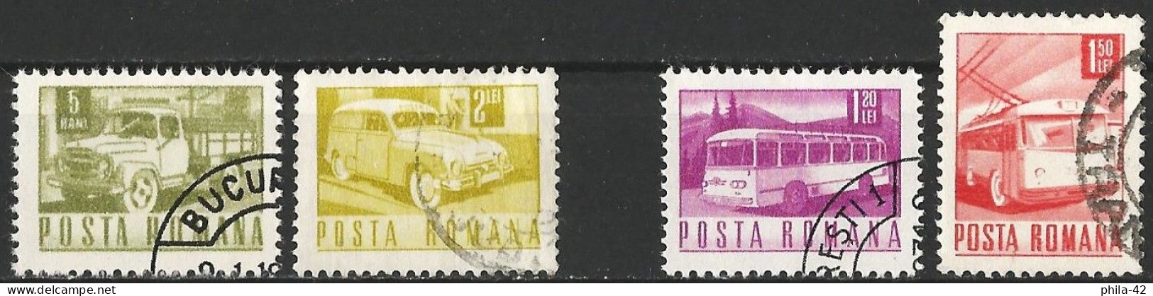 Romania 1968 - Mi 2639... - YT 2345... ( Truck, Car, Bus & Tramway ) - Sonstige (Land)