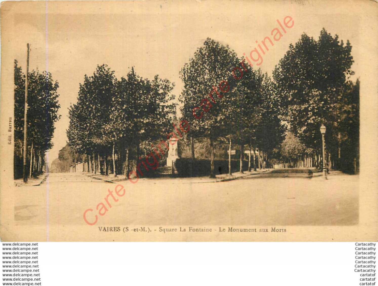 77.  VAIRE . Square La Fontaine . Le Monument Aux Morts . - Vaires Sur Marne