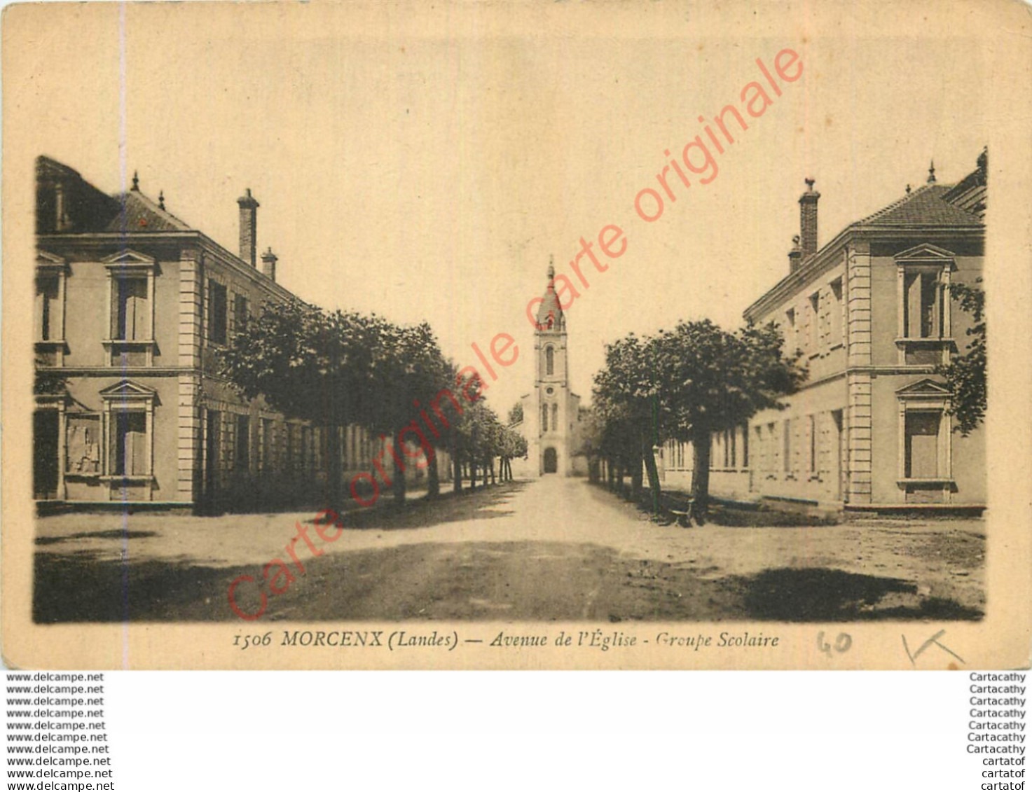 40.  MORCENX .  Avenue De L'Eglise .  Groupe Scolaire . - Morcenx