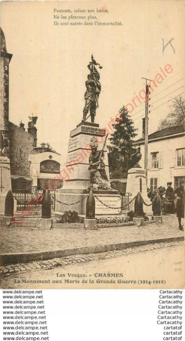 88.  CHARMES .  Le Monument Aux MOrts De La Grande Guerre . - Charmes