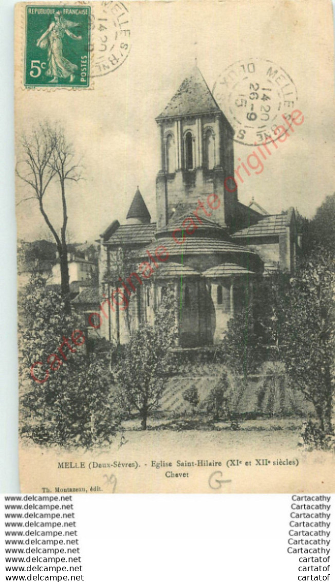 79.  MELLE .  Eglise St-Hilaire . Chevet . - Melle