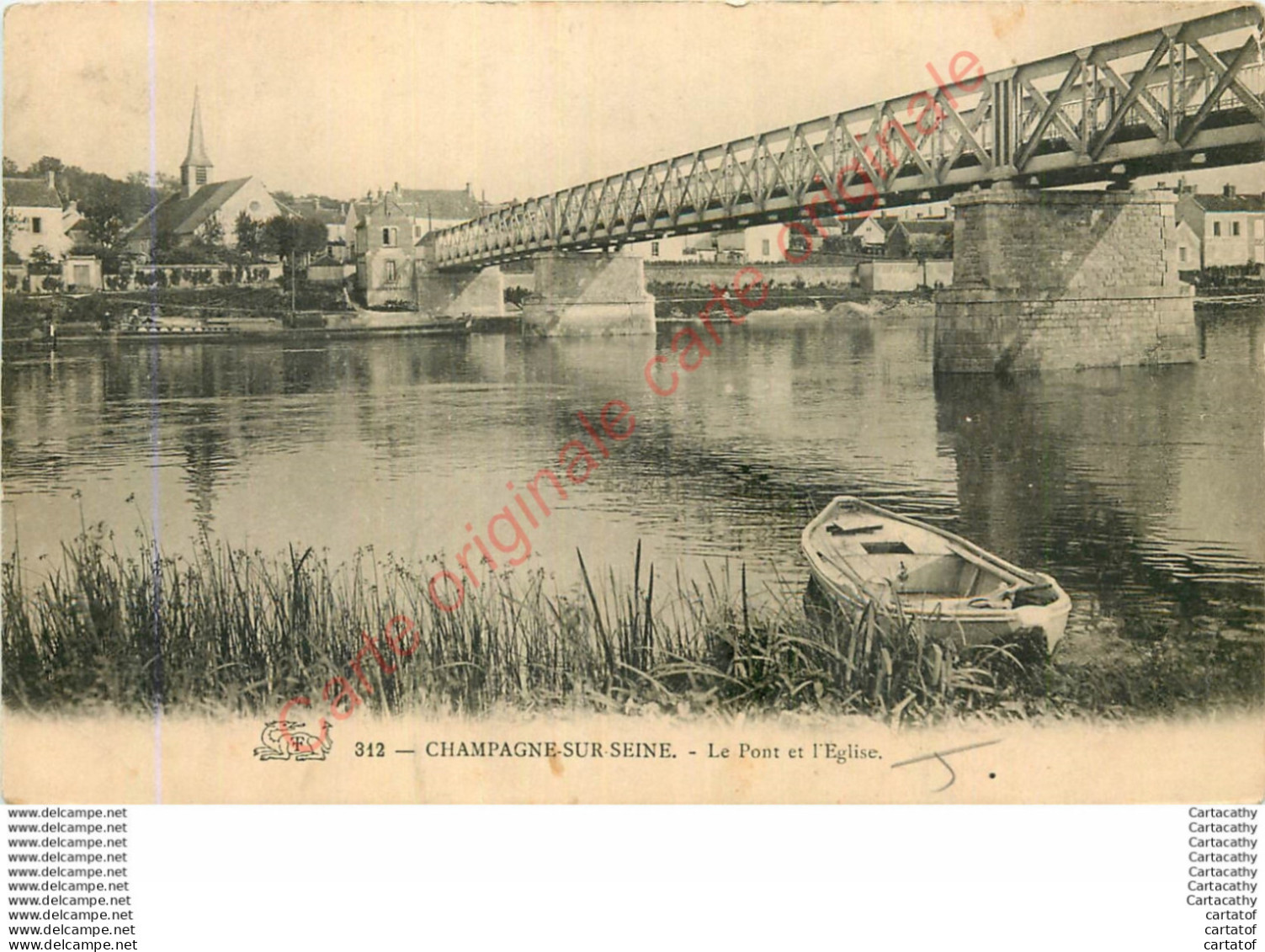 77.  CHAMPAGNE SUR SEINE . Le POnt Et L'Eglise . - Champagne Sur Seine