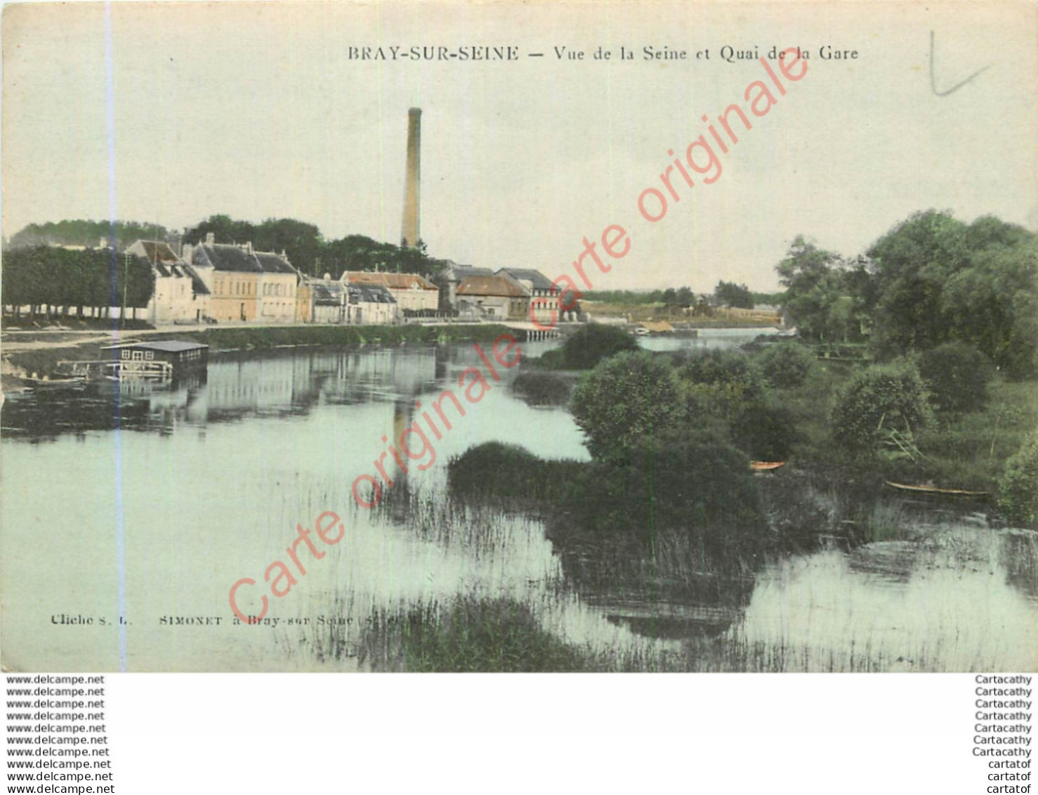 77.  BRAY SUR SEINE .  Vue De La Seine Et Quai De La Gare . - Bray Sur Seine