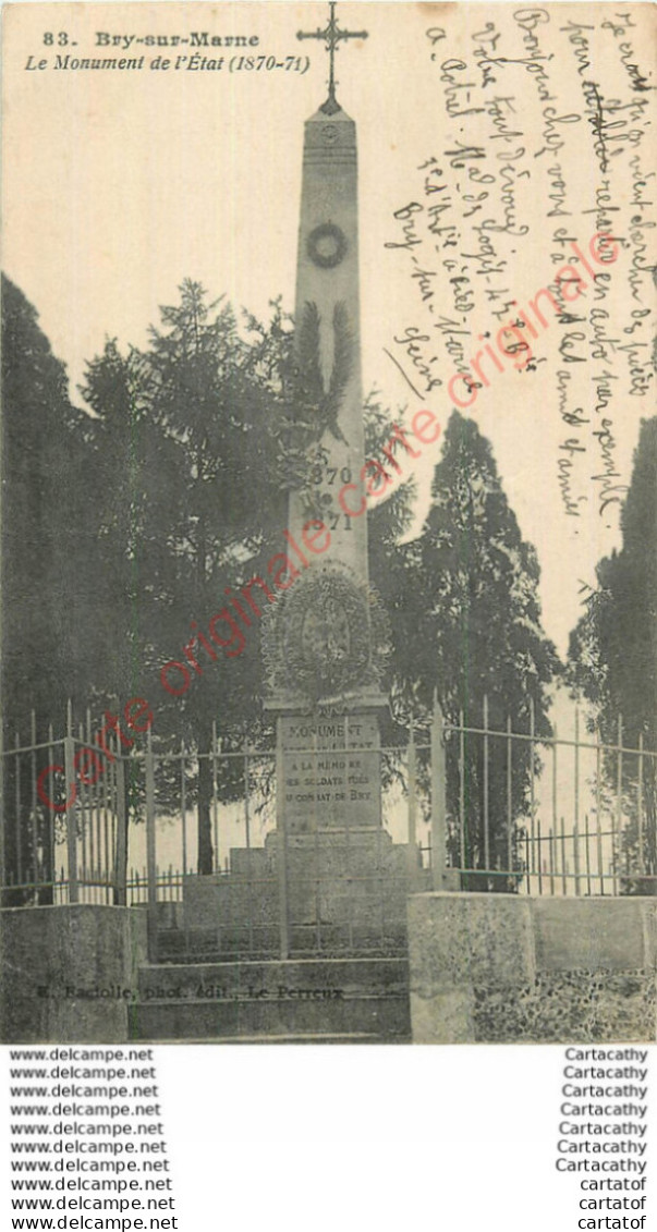 94.  BRY Sur MARNE .  Le Monument De L'Etat . - Bry Sur Marne