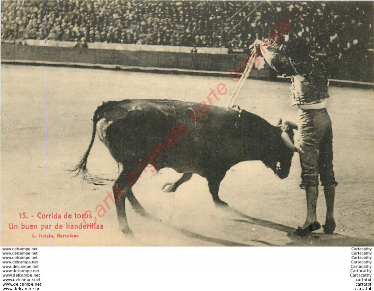 Corrida De Toros . Un Buen Par De Banderillas . (arènes , Taureaux , Toréro ... ) . - Corrida