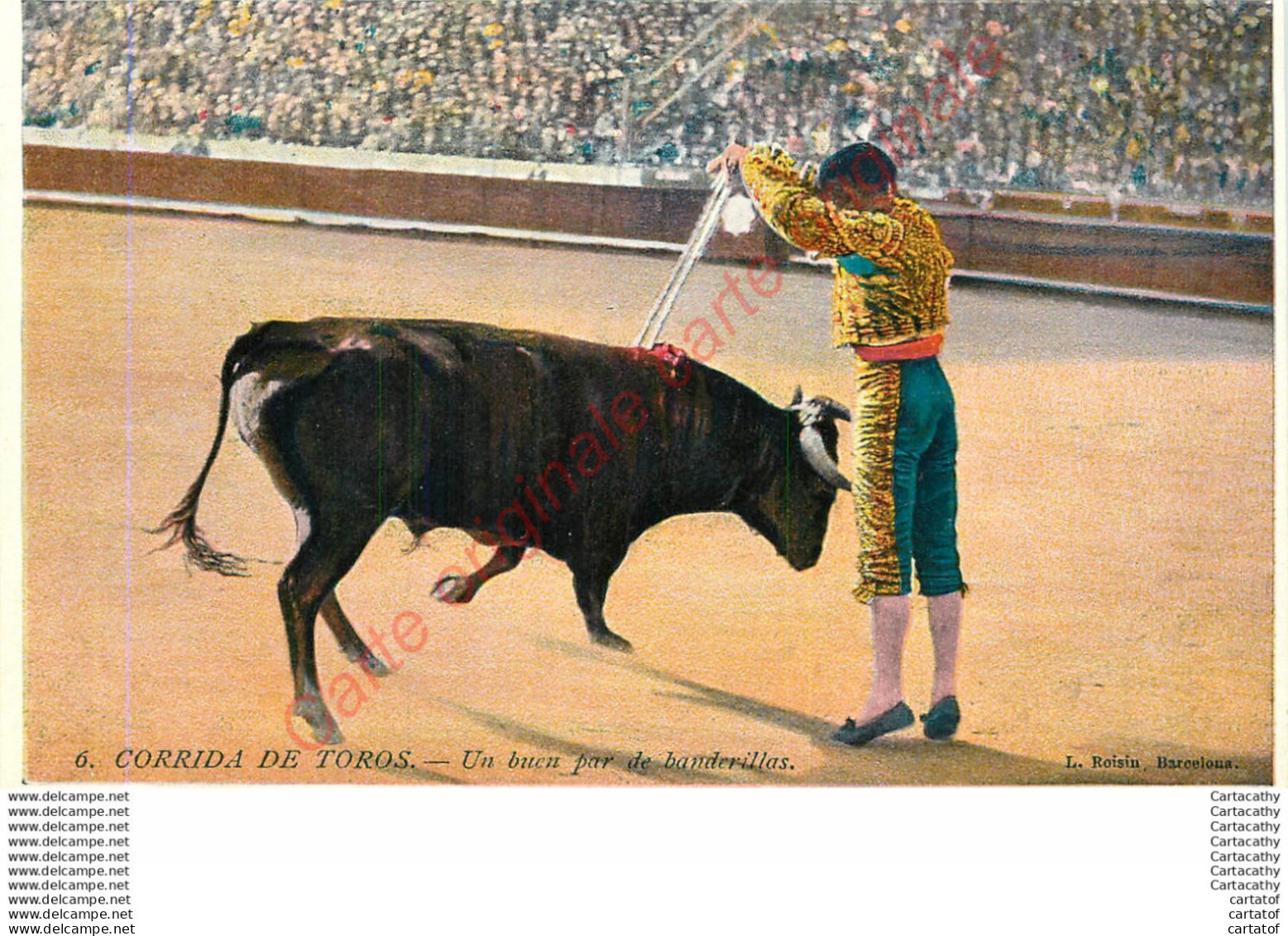 Corrida De Toros . Un Buen Par De Banderillas . (arènes , Taureaux , Toréro ... ) . - Corrida