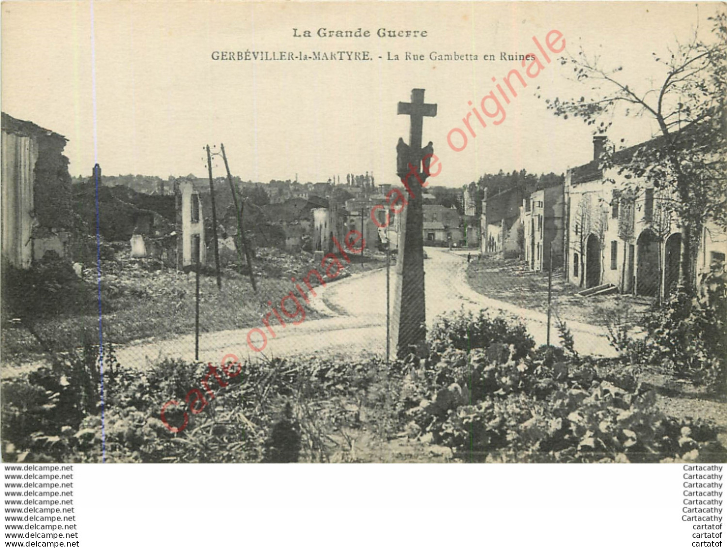 54.  GERBEVILLER La MARTYRE . Rue Gambetta En Ruines . - Gerbeviller