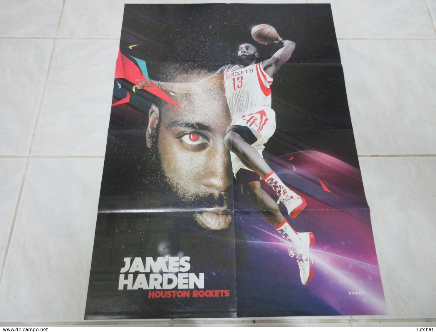 BASKET NBA POSTER 16 James HARDEN HOUSTON ROCKETS Au Dos Nicolas BATUM PORTLAND  - Altri & Non Classificati