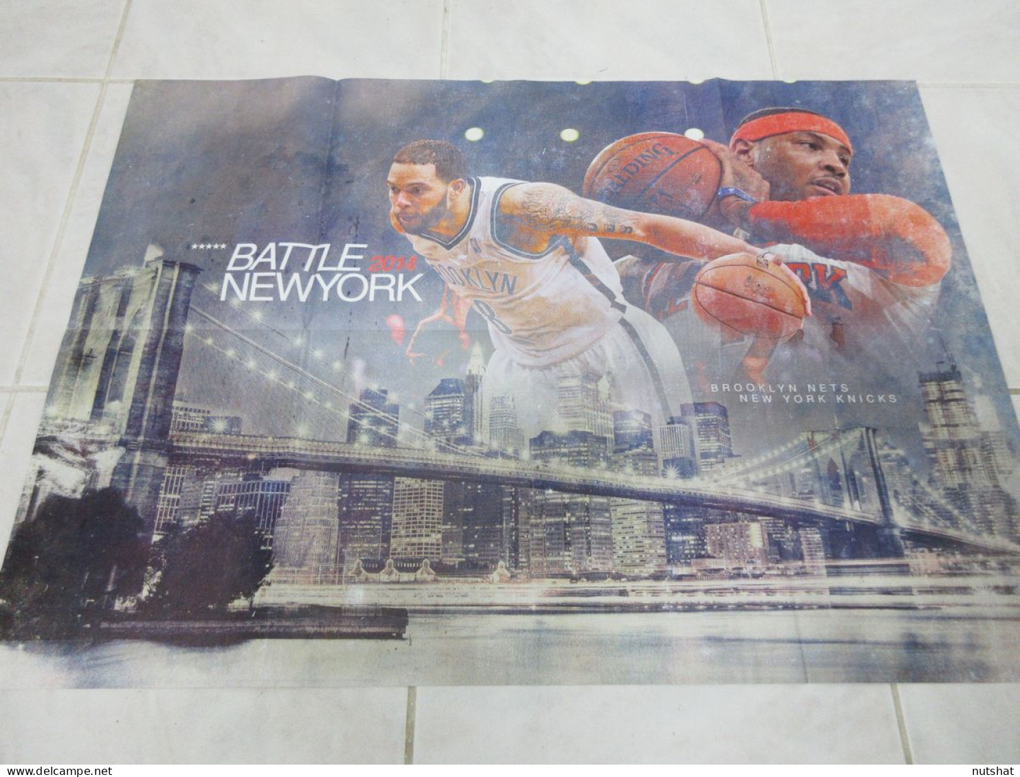 BASKET NBA POSTER 07 AFFICHE MATCH BROOKLYN Contre NEWYORK 2014 Au Dos PUBLICITE - Sonstige & Ohne Zuordnung