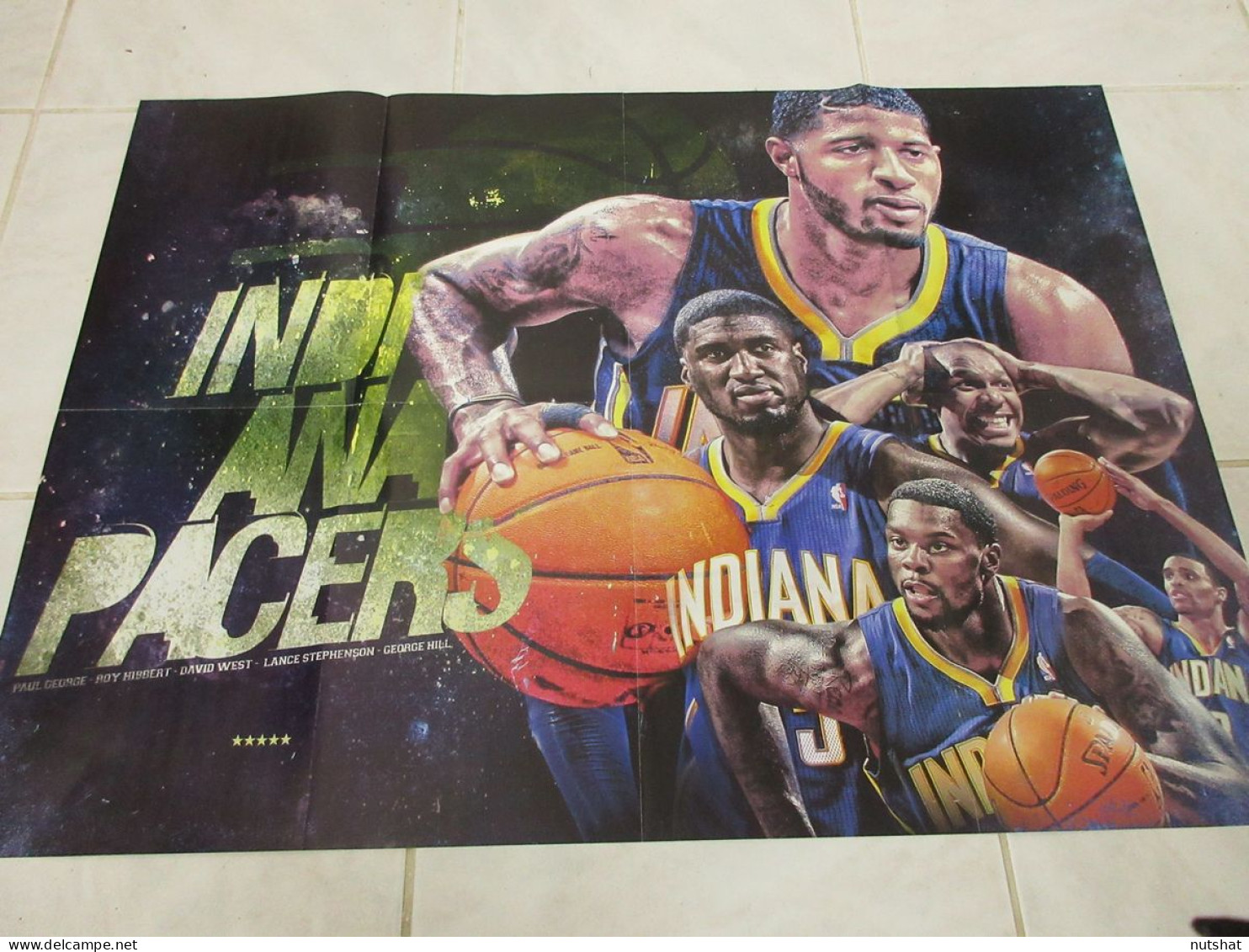 BASKET NBA POSTER 03 Kyrie IRVING CLEVELAND Au Dos HIBBERT INDIANA PACERS        - Sonstige & Ohne Zuordnung