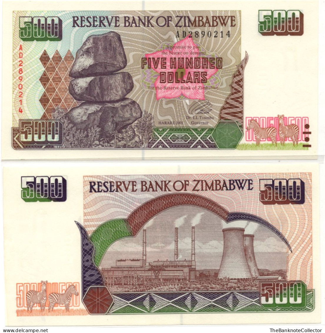 Zimbabwe 500 Dollars 2003 P-12 UNC - Zimbabwe