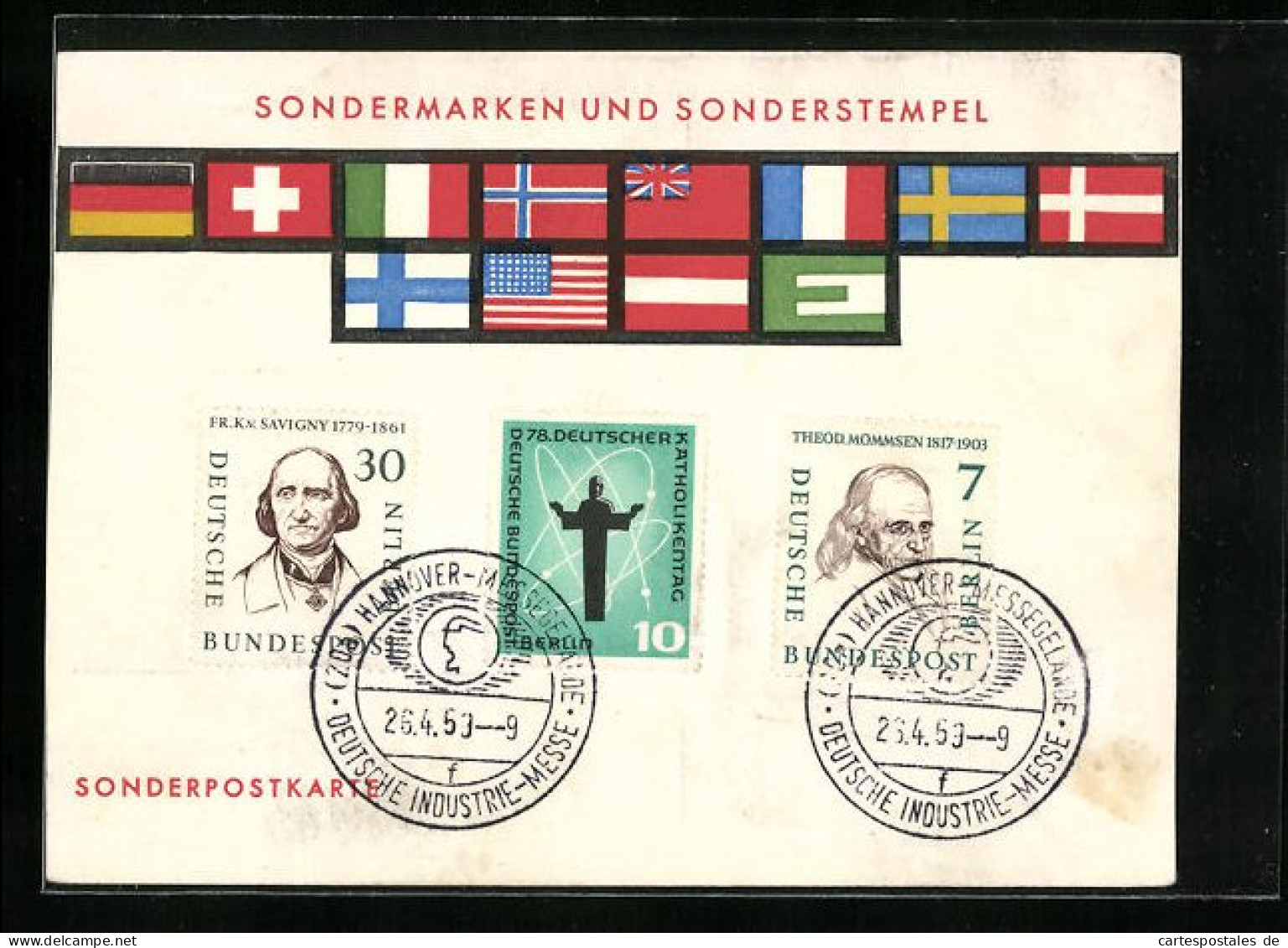 AK Sonderpostkarte Mit Sondermarken Und Sonderstempel  - Stamps (pictures)
