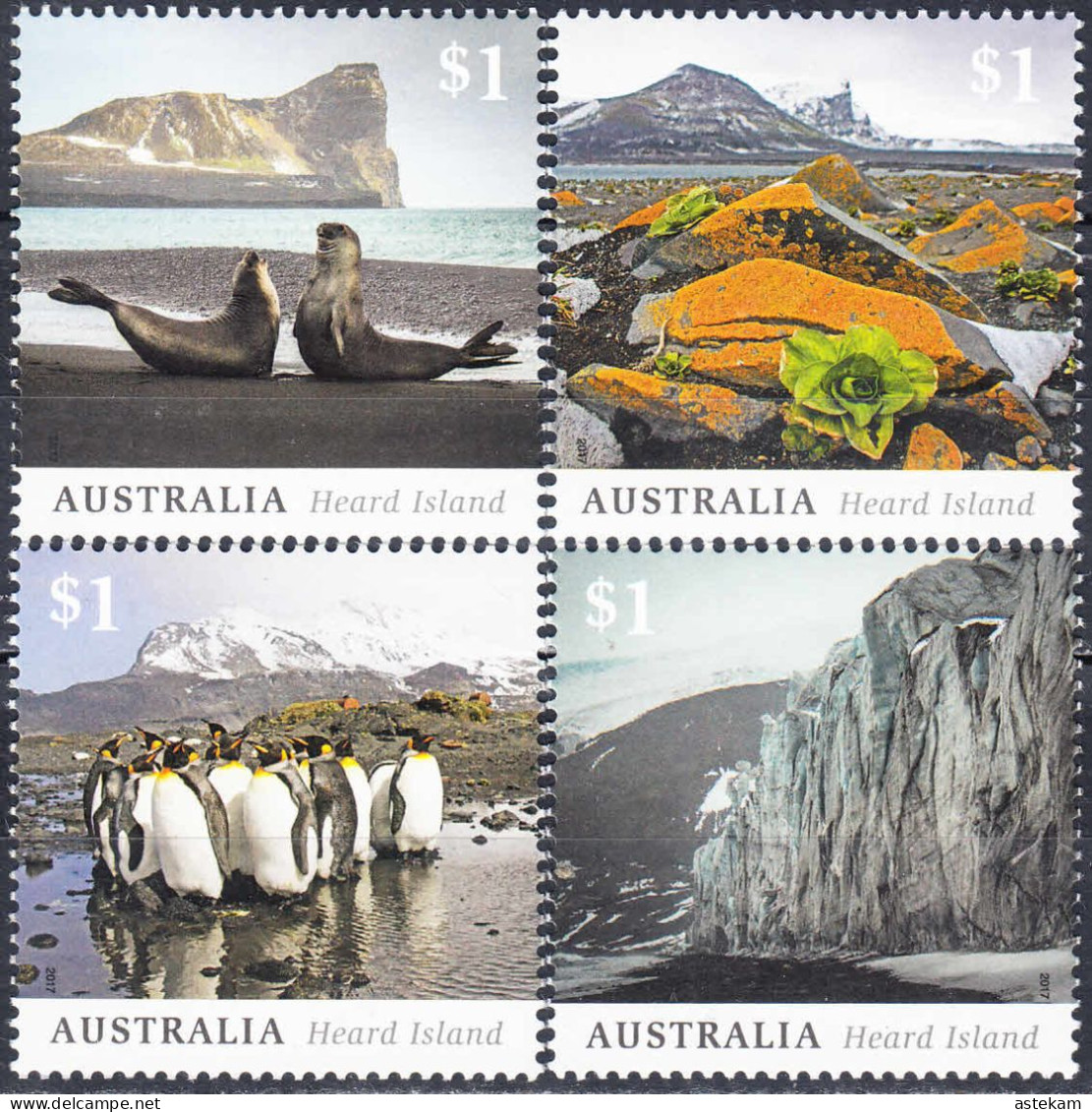 AUSTRALIA 2017, FAUNA, PENGUINS And SEALS Of HEARD ISLAND, COMPLETE MNH SERIES With GOOD QUALITY, *** - Mint Stamps