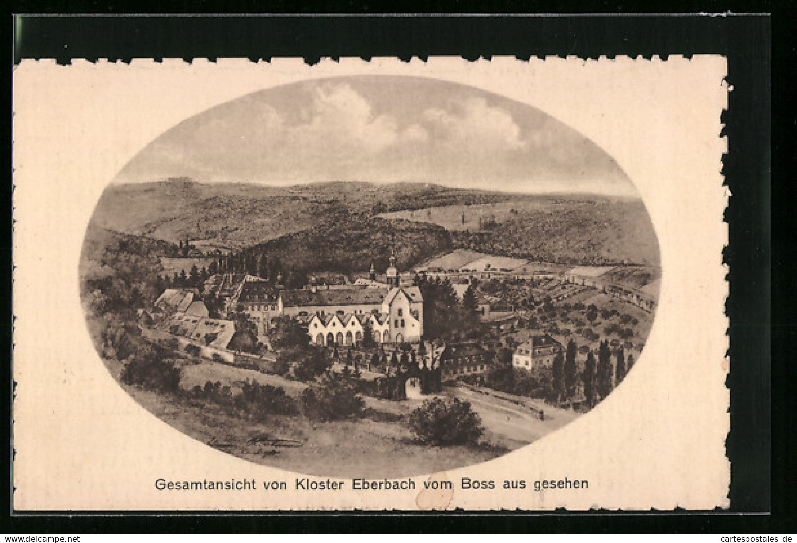 AK Hattenheim Im Rheingau, Gesamtansicht Von Kloster Eberbach Vom Boss Aus Gesehen  - Rheingau