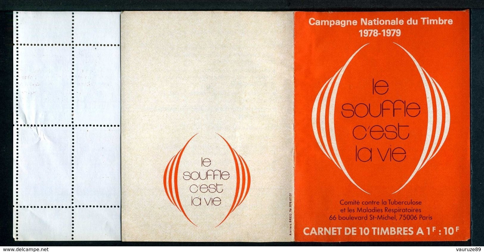 Carnet De 1978 - Tuberculose - Antituberculeux - Le Souffle C'est La Vie - Antituberculeux