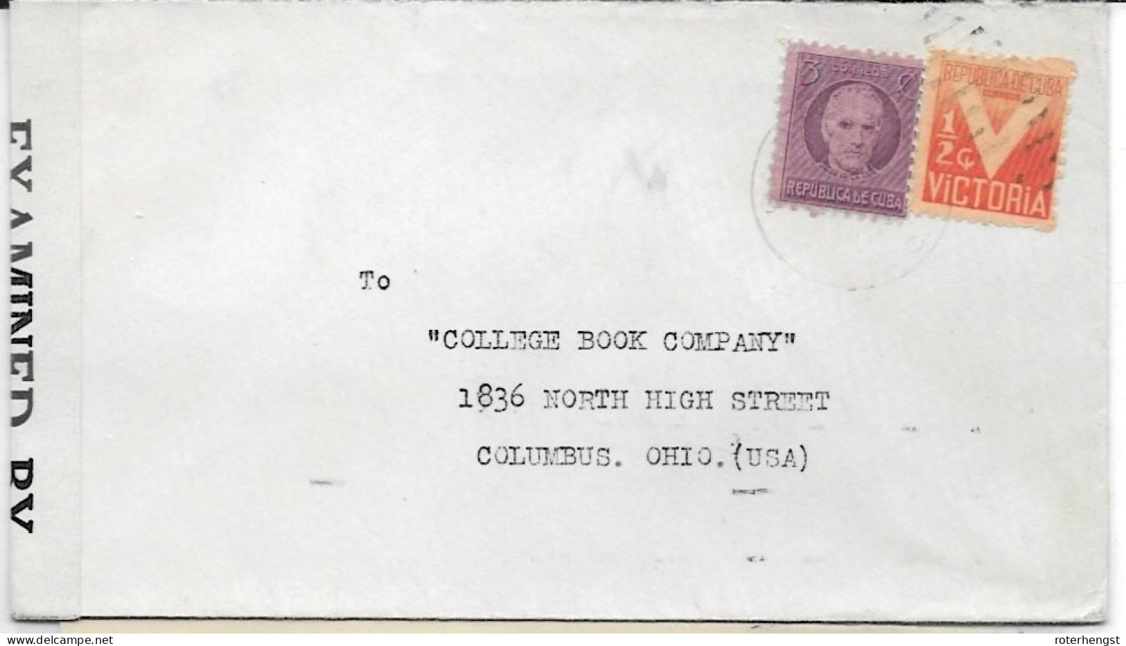 Cuba Letter CENSORED Habana 13.11.1942 To Columbus USA - Covers & Documents