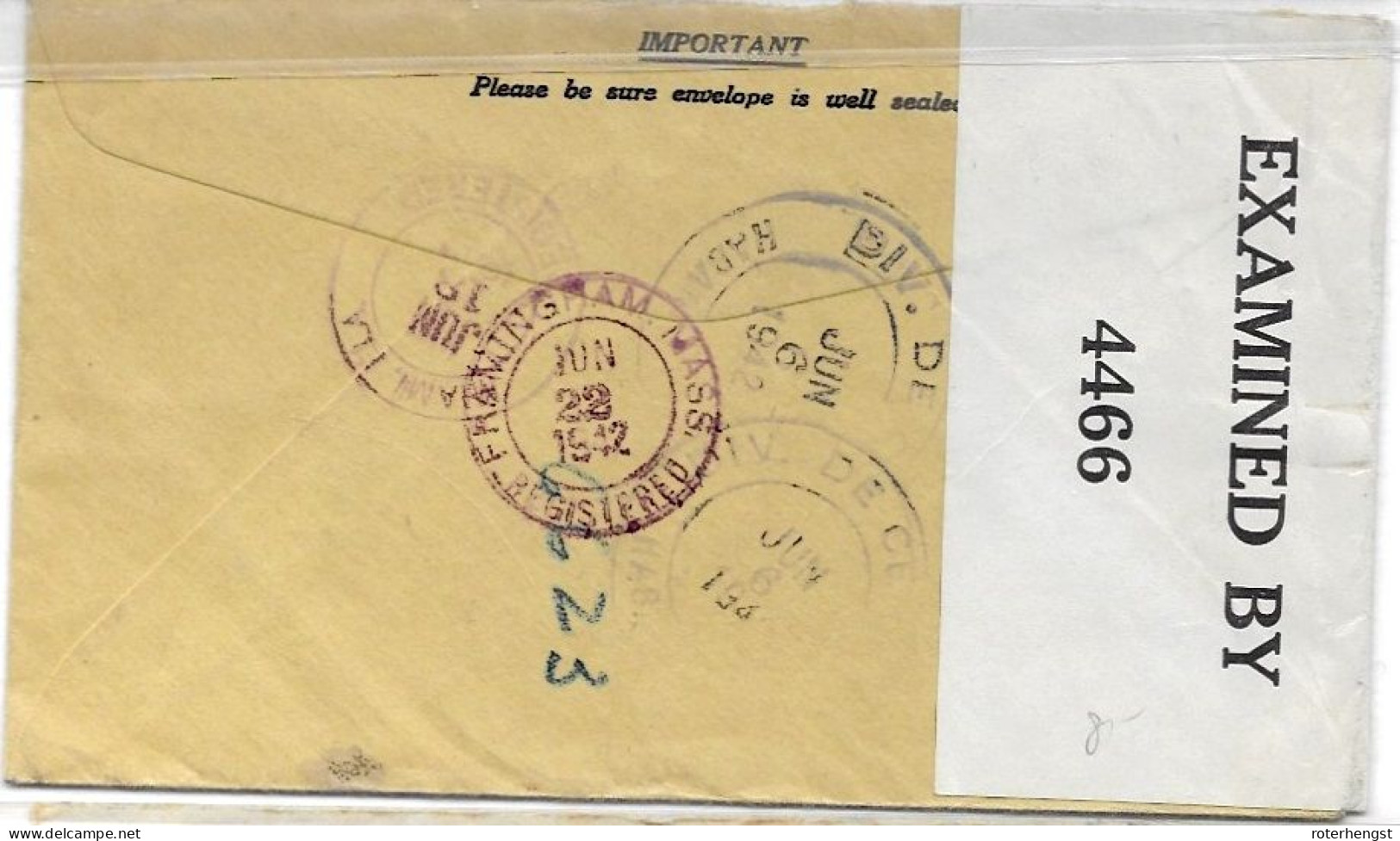 Cuba Letter CENSORED Admon De Correos Declaration Cancel On Stamp Registered 1942 To USA - Covers & Documents