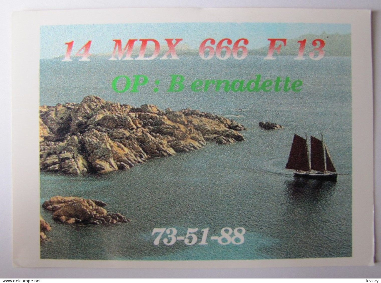 CARTES QSL - Op : Bernadette - Radio Amateur