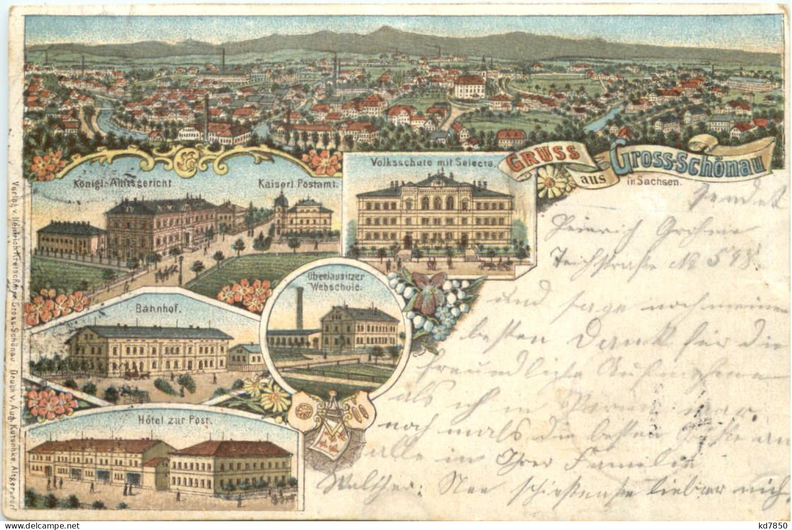 Gruss Aus Gross-Schönau In Sachsen - Litho - Grossschönau (Sachsen)