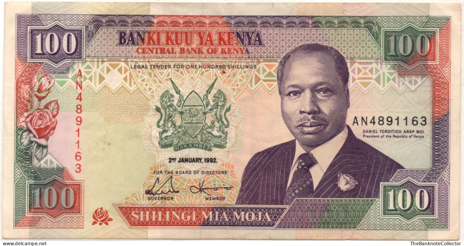 Kenya 100 Shillings 1992  P-27  Crisp Very Fine - Kenya