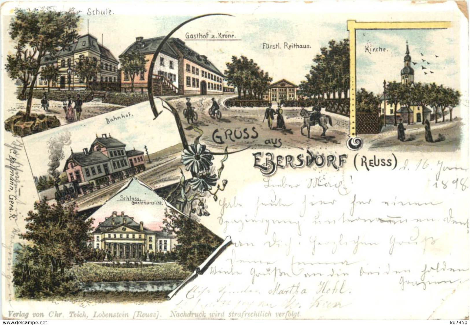 Gruss Aus Ebersdorf Reuss- Litho - Ebersdorf