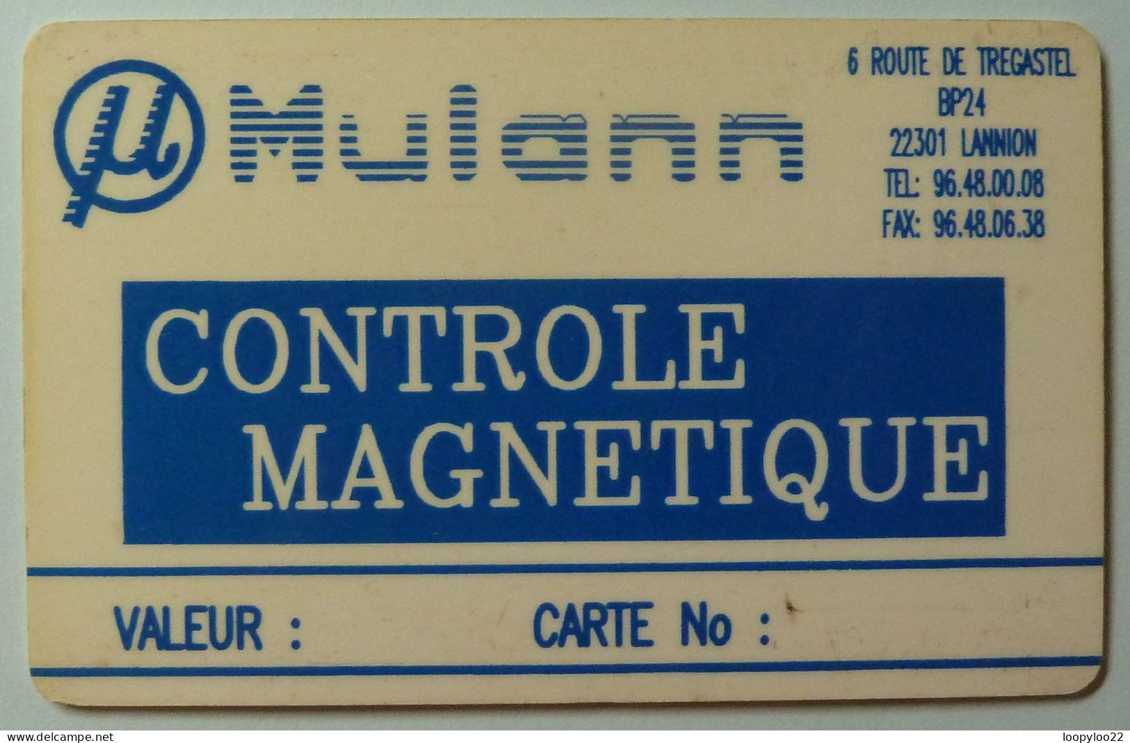 FRANCE - Magnetic - Pass Card - Mulann - Controle Magnetique - Complete Magnetic Reverse - Used - Sonstige & Ohne Zuordnung