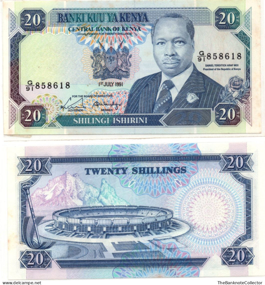 Kenya 20 Shillings 1989 P-25 UNC Light Foxing - Kenya