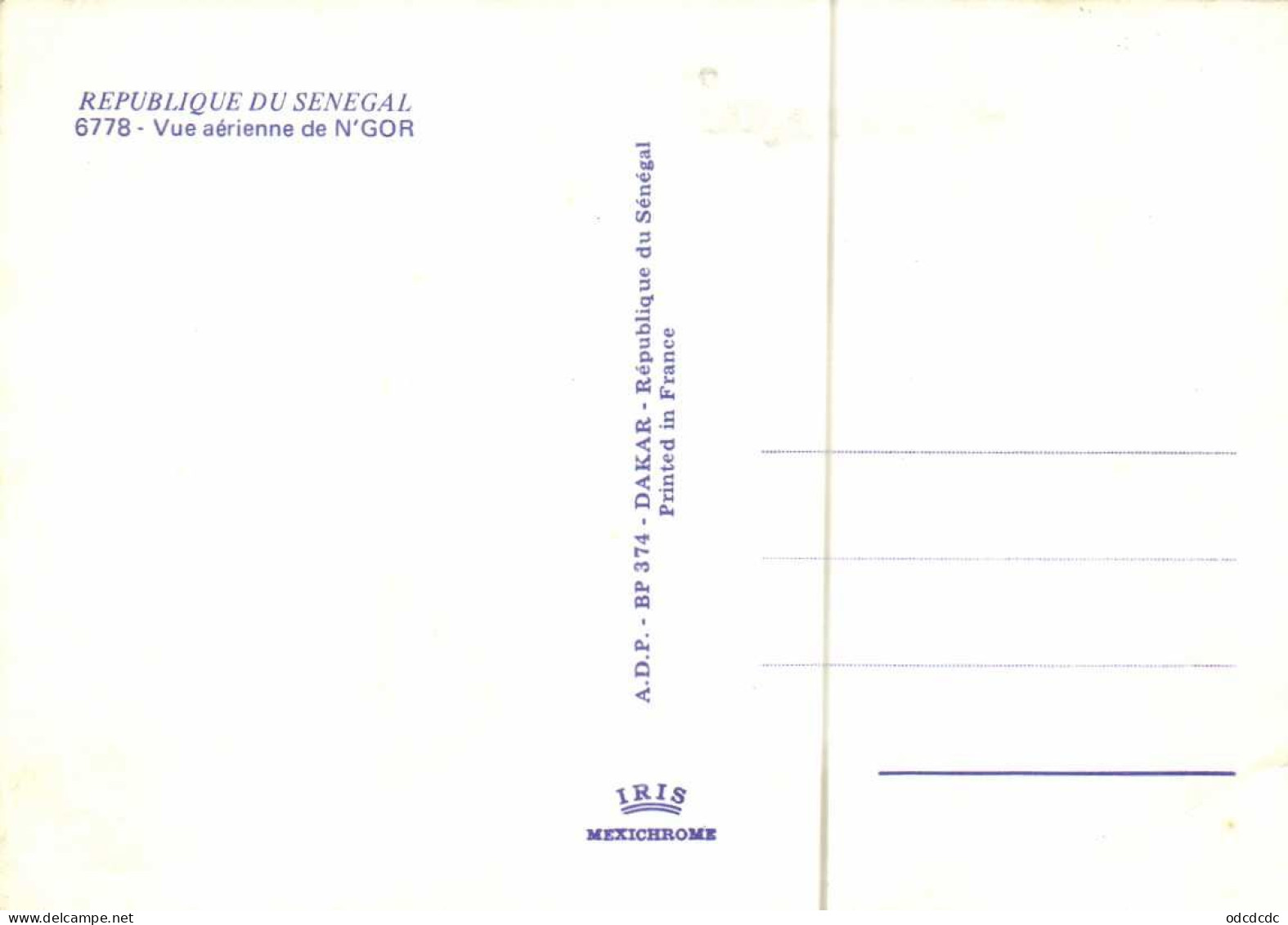 CPSM Grand Format REPUBLIQUR DU SENEGAL  Vue Aérienne De N'GOR  Colorisée RV - Sénégal