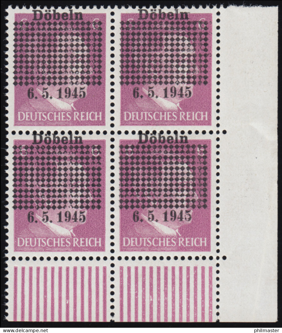 Döbeln 1b 6 Pf. Gitterüberdruck Mit Datum 6.5.1945, Eck-Vbl. U.r., Postfrisch ** - Mint