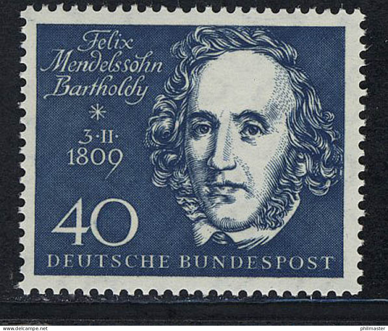 319 Mendelssohn-Bartholdy 40 Pf Aus Block 2 Beethoven ** - Ungebraucht