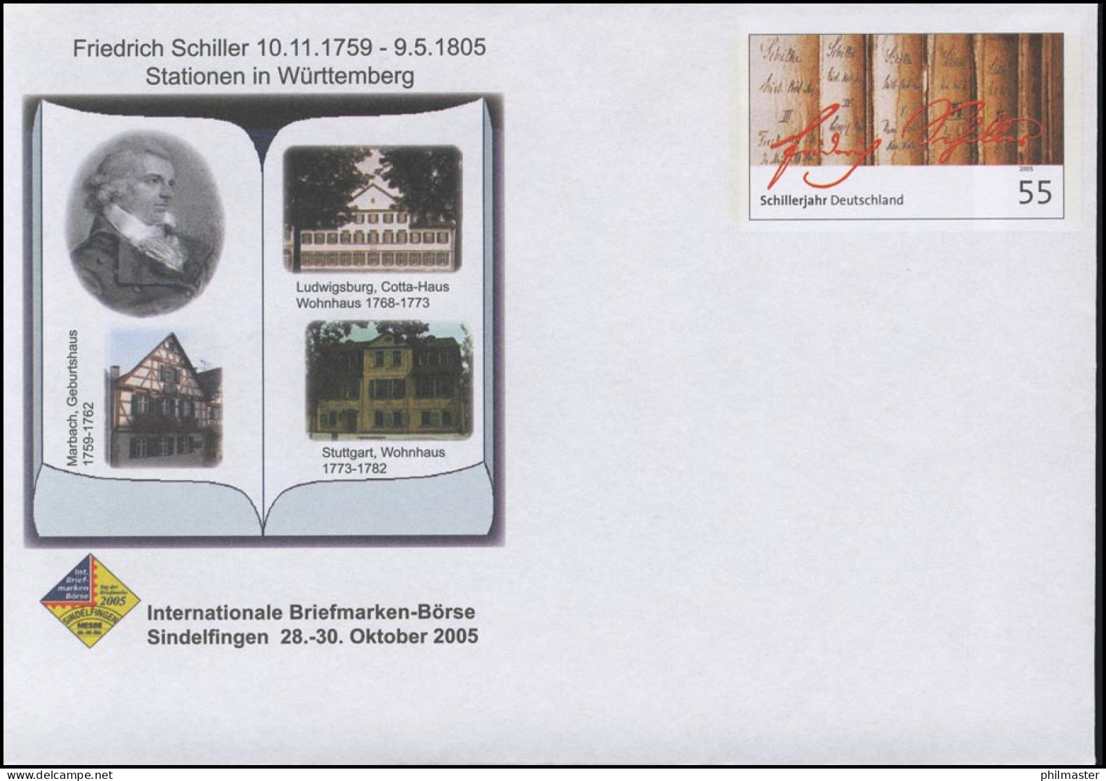 USo 106 Messe Sindelfingen - Friedrich Schiller 2005, ** - Enveloppes - Neuves