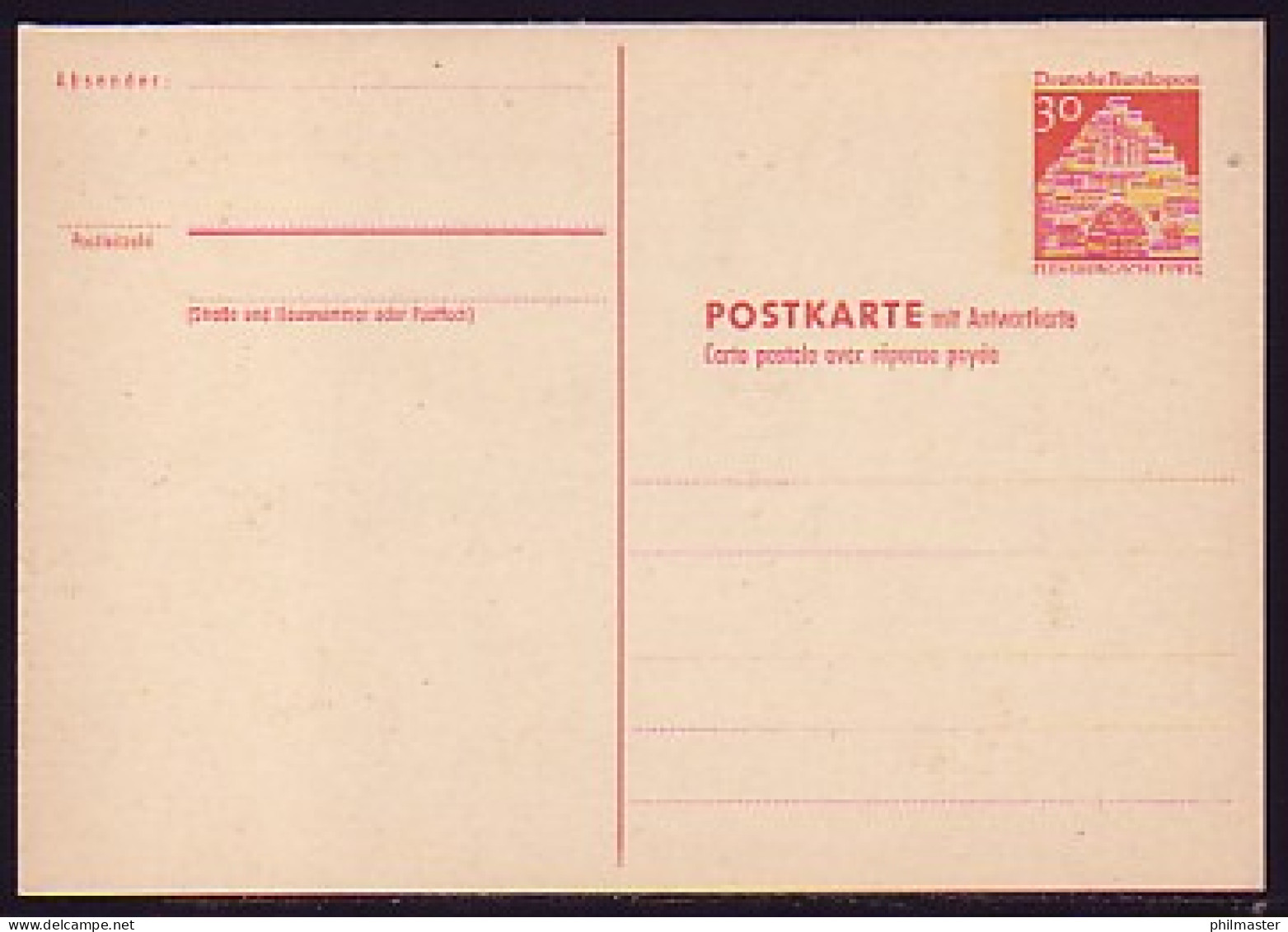 P 95 Bauwerke II 30/30 Pf -  5 Zeilen ** Wie Verausgabt - Postcards - Mint