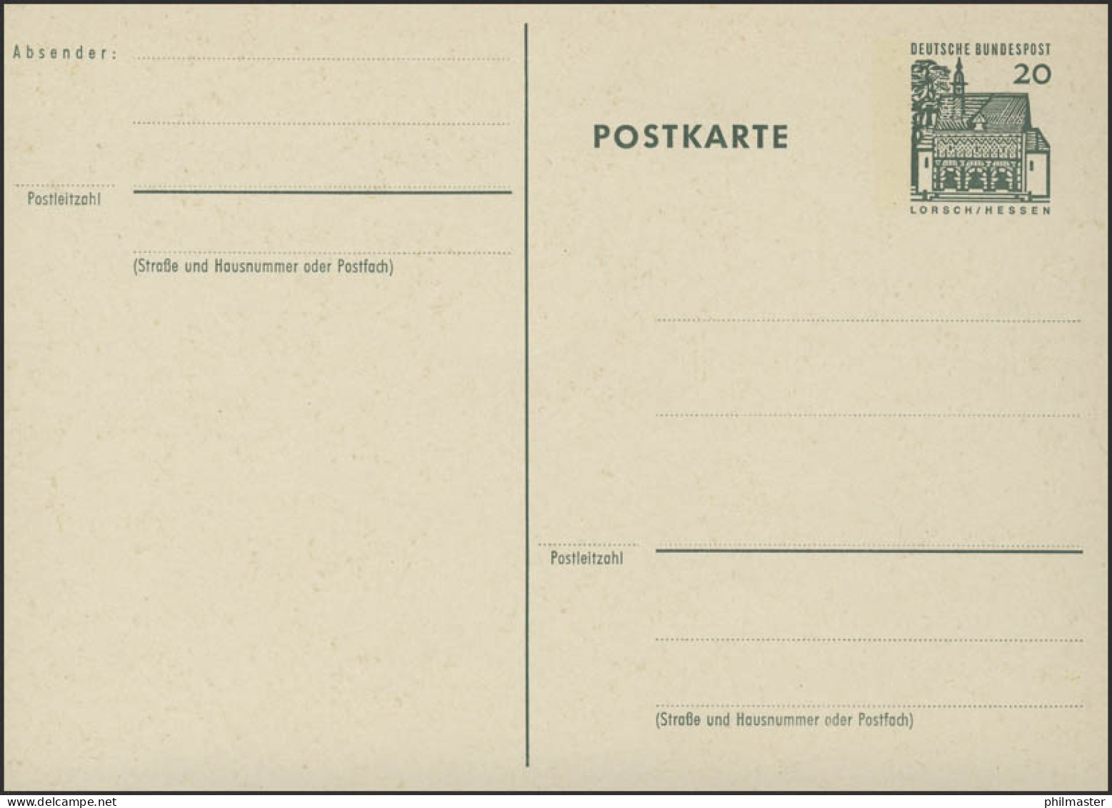 P 87 Bauwerke I 20 Pf Dunkelgrün ** Wie Verausgabt - Postcards - Mint