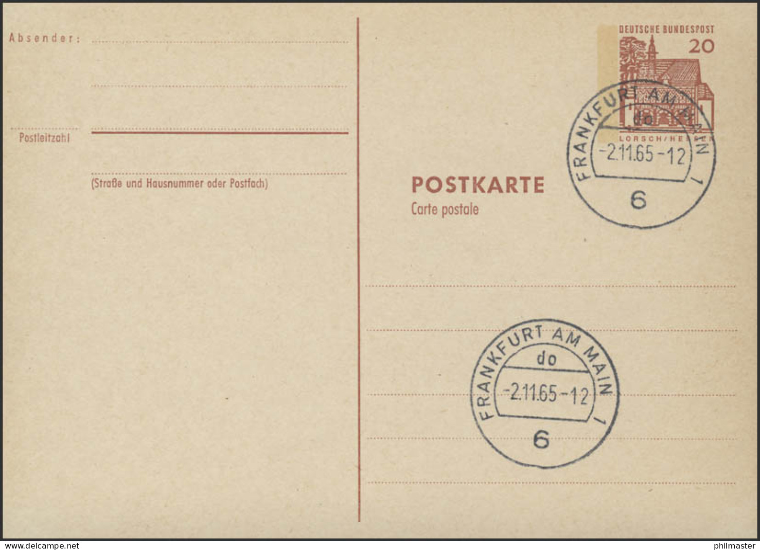 P 83 Bauwerke I 20 Pf Rotbraun, VS-O Frankfurt/Main - Postales - Nuevos