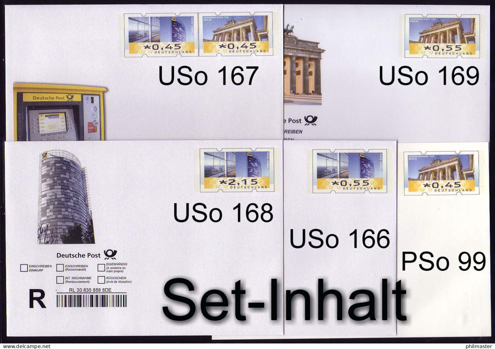 ATM-Ganzsachen-Set: Mit USo 166-169 Und PSo 99, Set ** - Enveloppes - Neuves