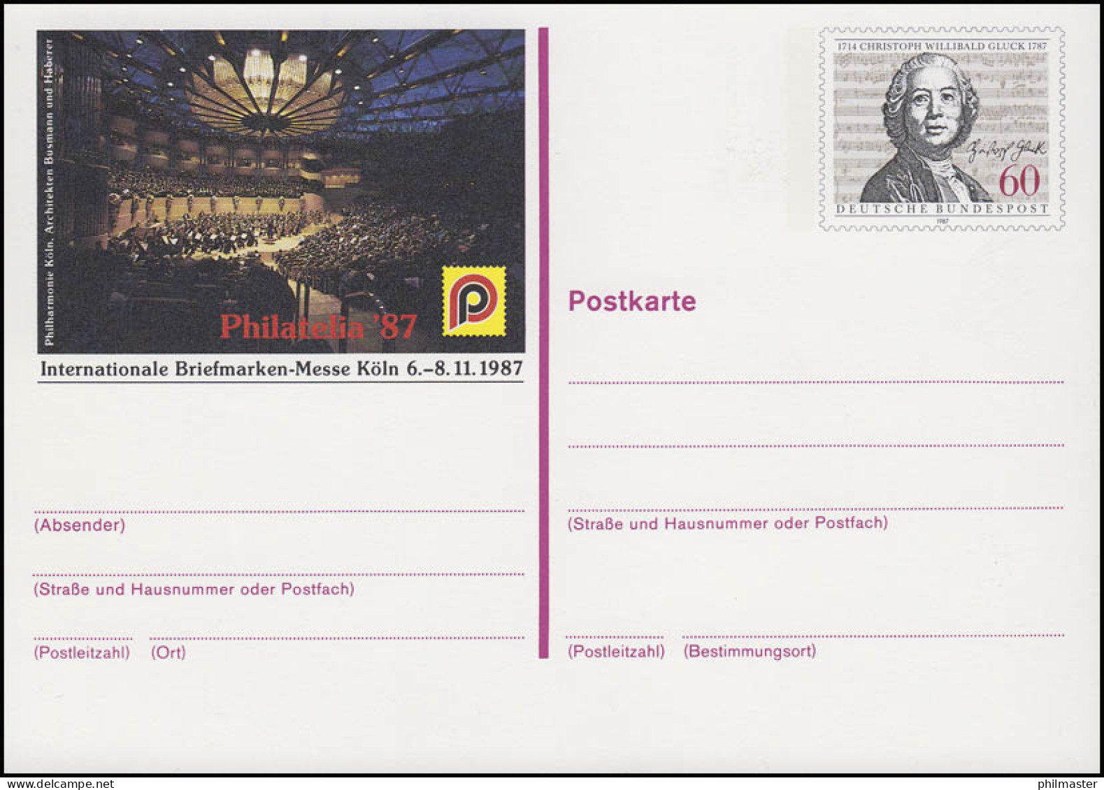 PSo 15 PHILATELIA Köln 1987, ** - Postkaarten - Ongebruikt