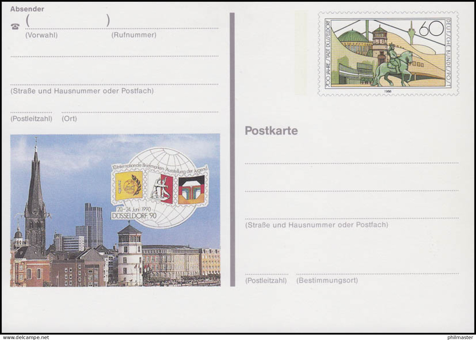 PSo 22 Ausstellung Der Jugend DÜSSELDORF 1990, ** - Cartes Postales - Neuves