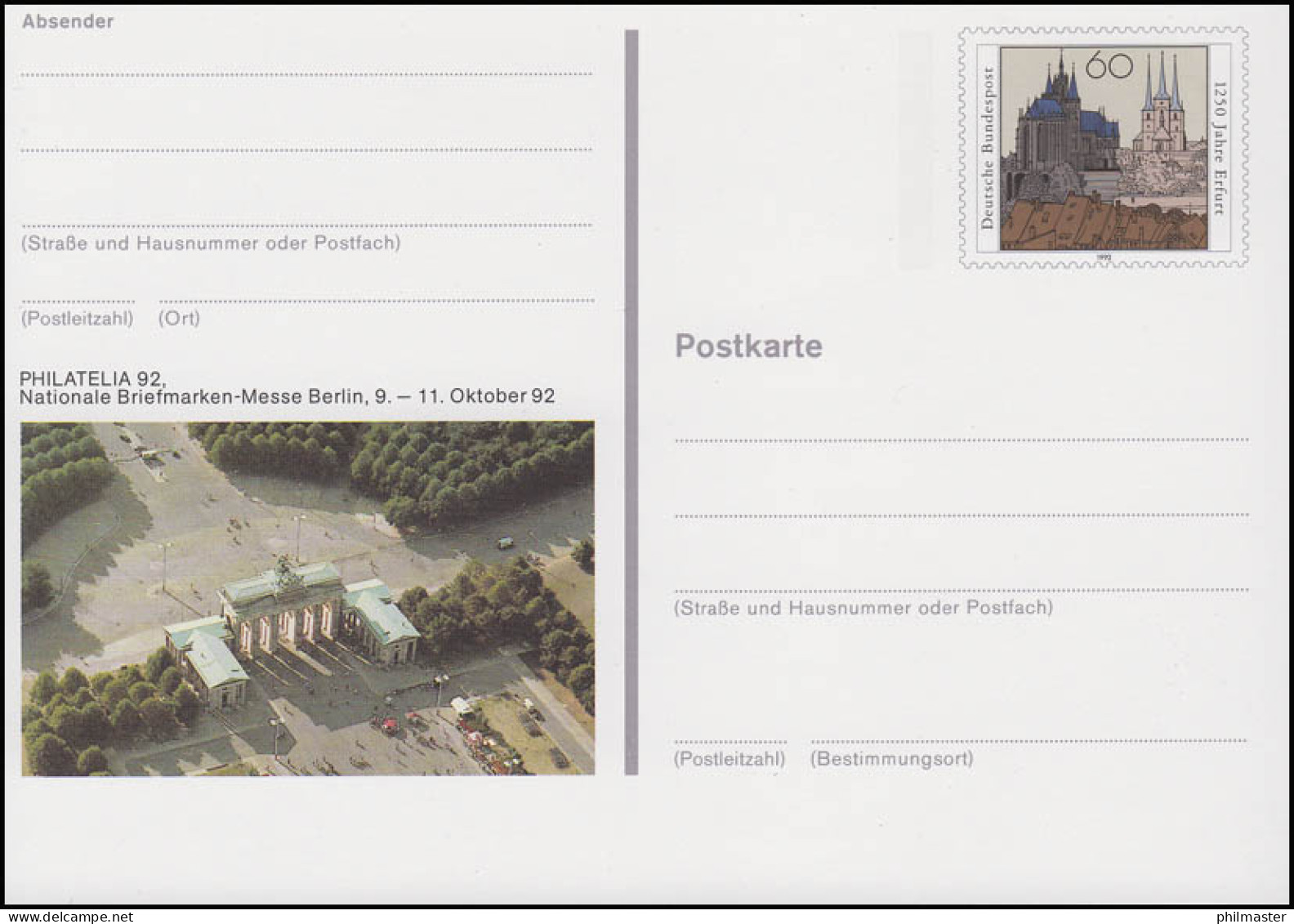 PSo 28 Briefmarken-Messe PHILATELIA Berlin 1992, ** - Postkaarten - Ongebruikt