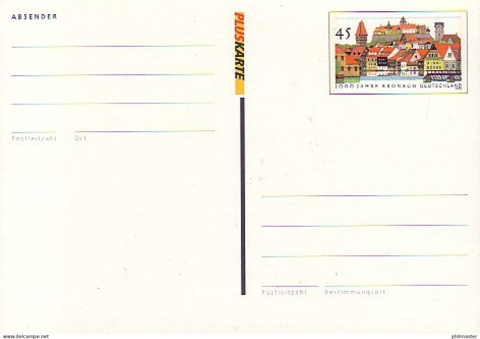 PSo 81b I Kronach 2004, Rahmfarben - Mit Absendervordruck, ** - Postkaarten - Ongebruikt
